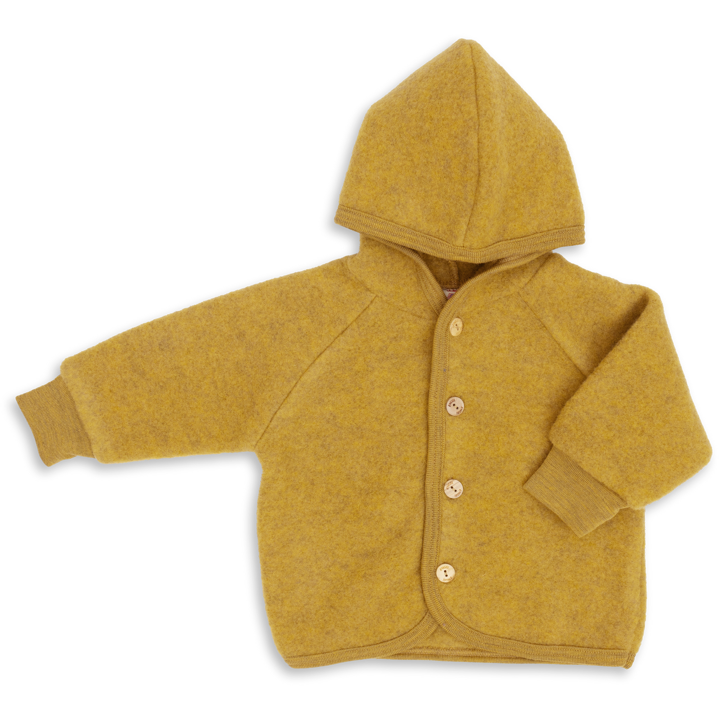 Abrigo con capucha y botones de madera - Saffron