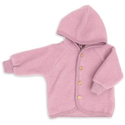 Abrigo con capucha y botones de madera - Rosewood